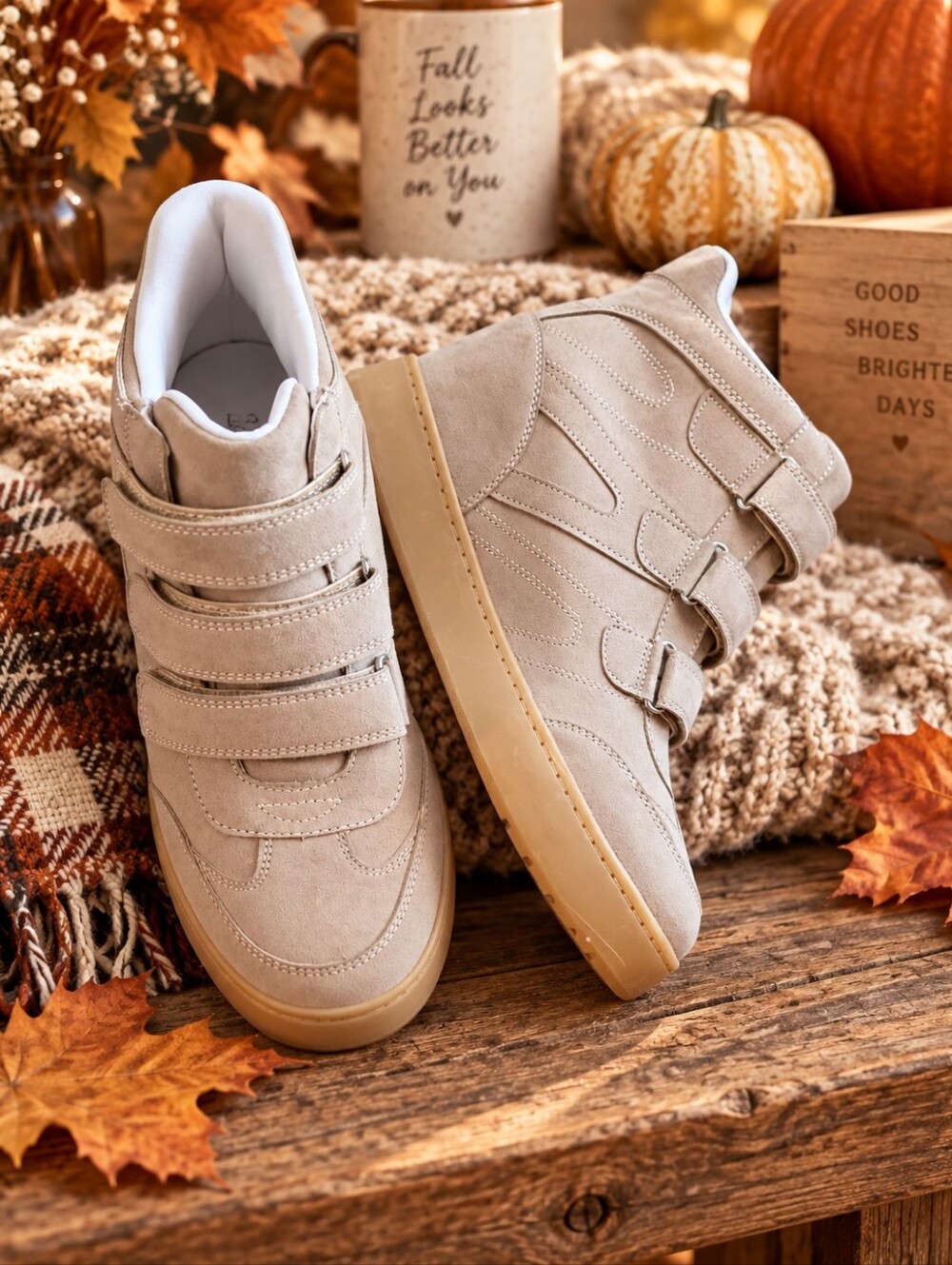No Boundaries Women’s Wedge High Top Sneakers Size 11 Beige NWOT